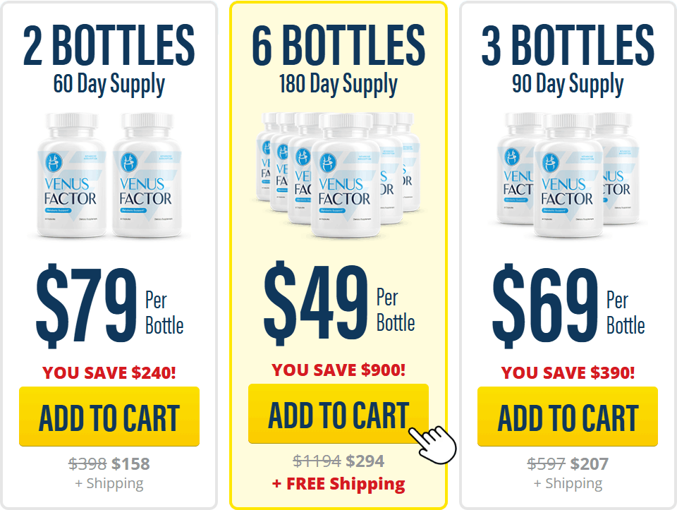 Venus Factor 6-bottle bundle — best value discounted offer with free shipping